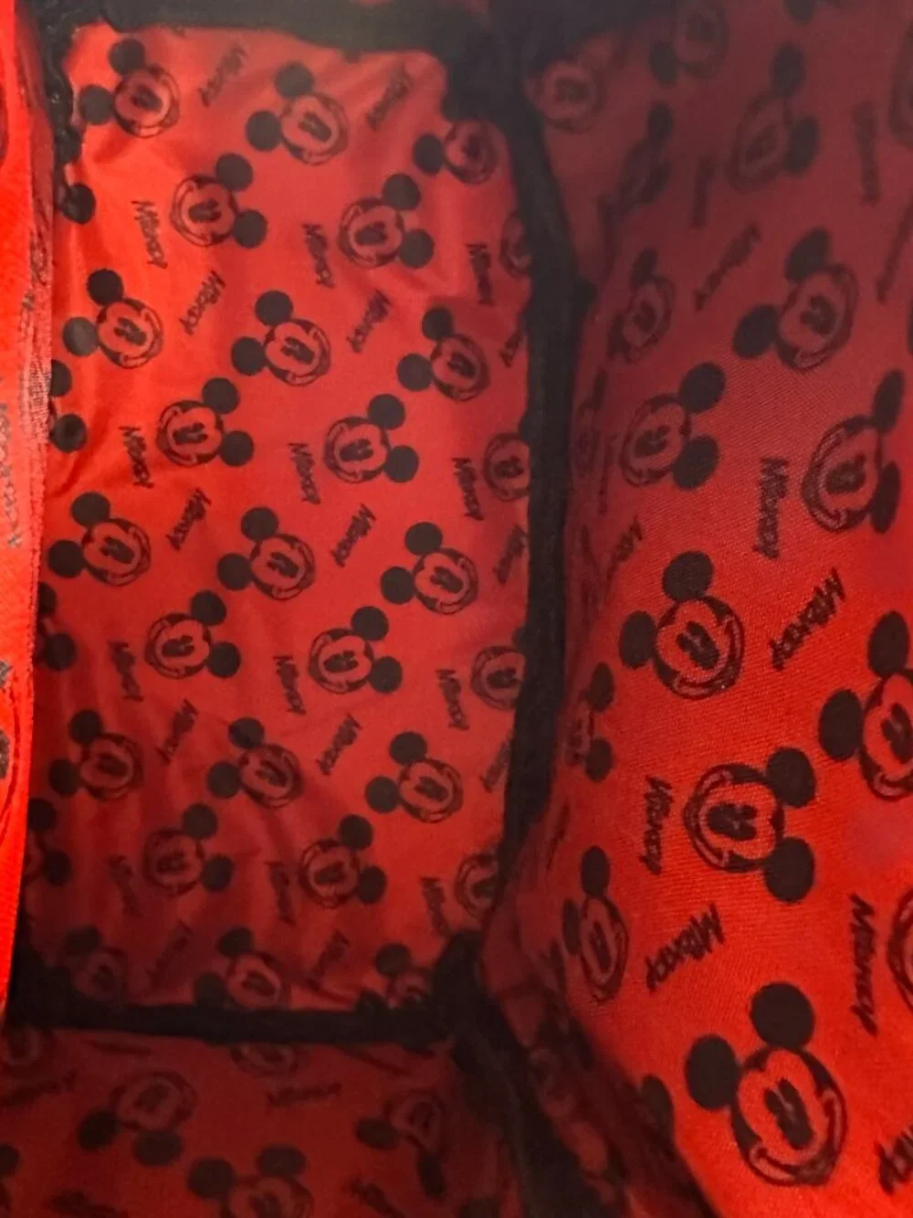 Disney Mickey Mouse Studded Mini Backpack Black NWT Red Lining
